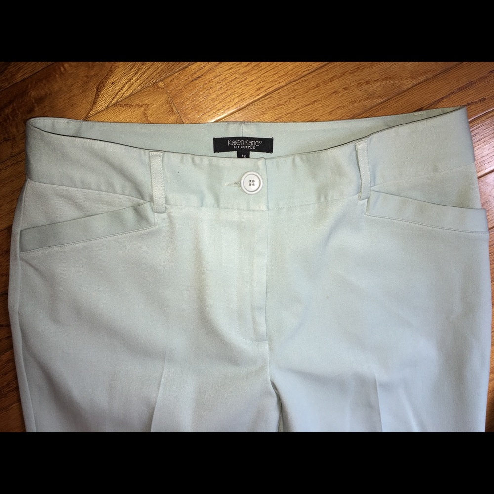 Karen Kane Light Aqua Slacks - Picture 2 of 7